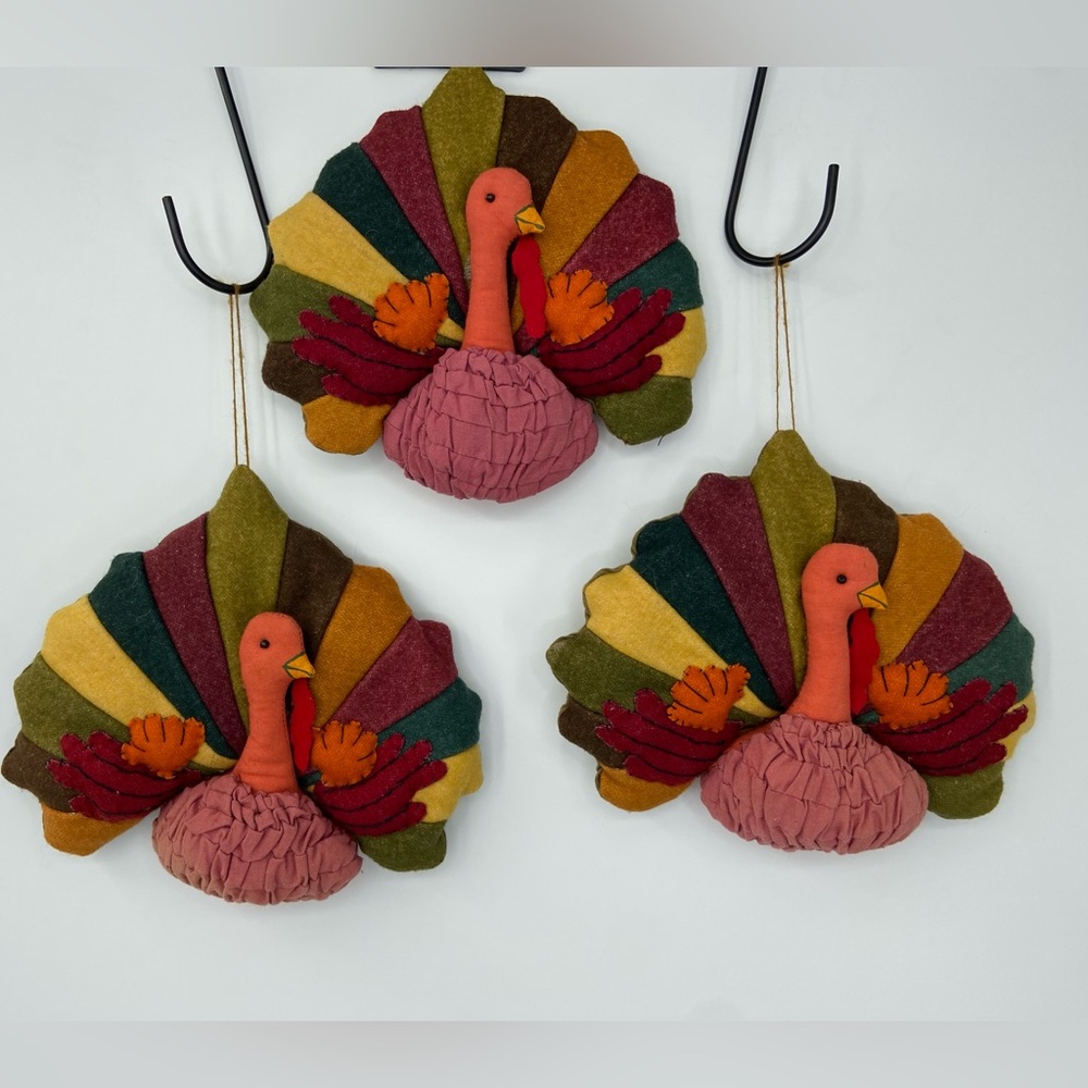 Vintage Plush Turkey Decoration Thanksgiving